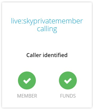 skyprivate pay per minute skype plugin incoming call member funds