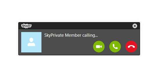 skyprivate pay per minute skype plugin member calling