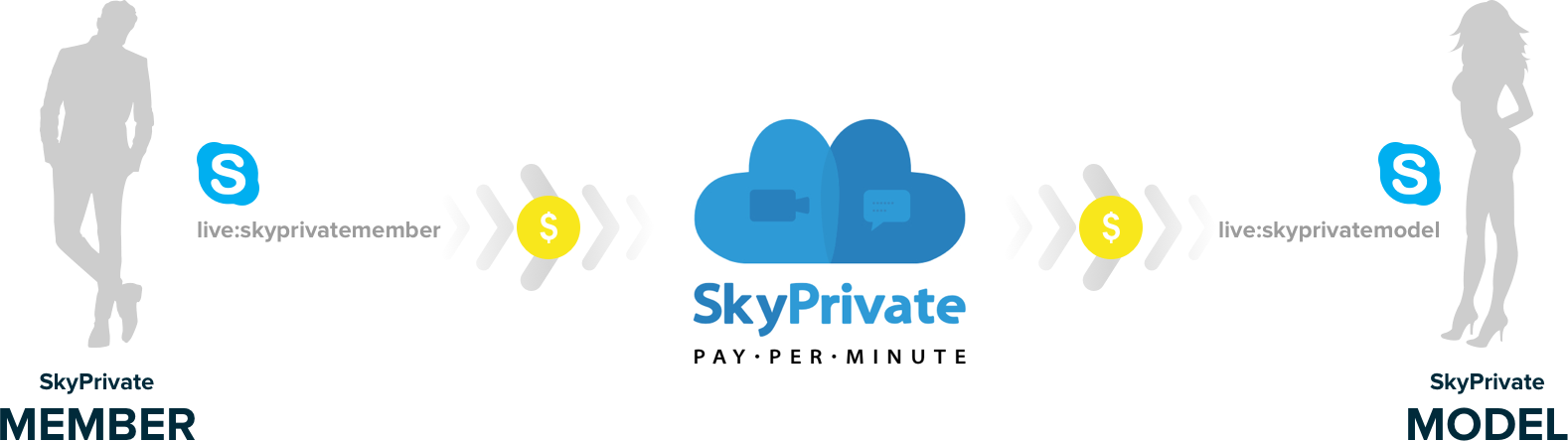 skyprivate skype pay per minute money transfer from member to model