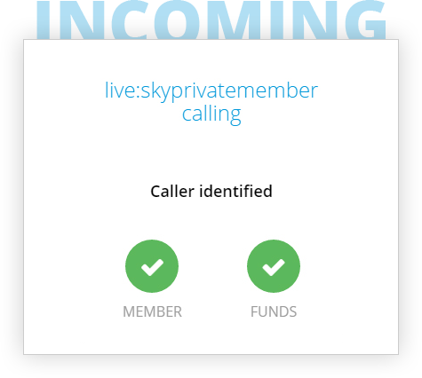 SkyPrivate plugin – incoming caller identified