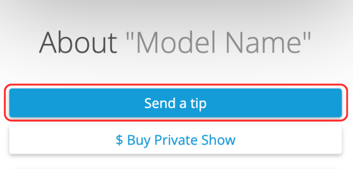 The Send a tip button on a model's profile
